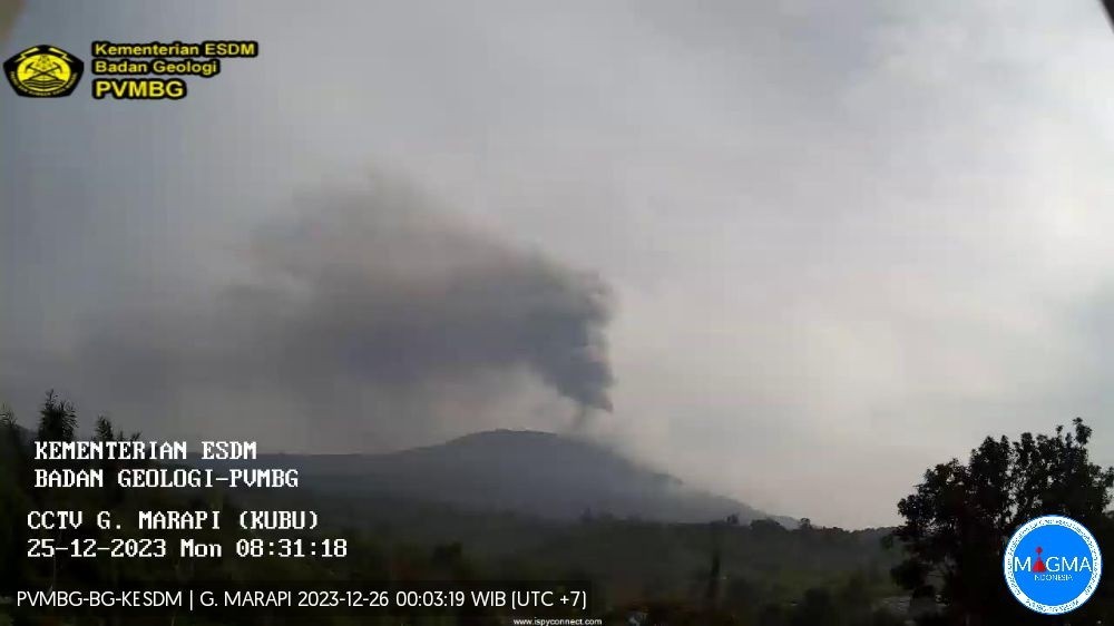 G. Marapi Kembali Erupsi, Masyarakat Sekitar Diimbau Pakai Masker