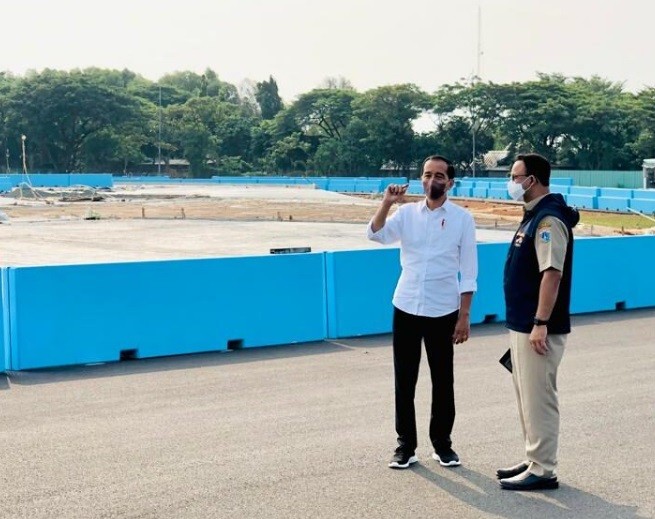 Tinjau Proyek Sirkuit Formula E, Presiden: Trek Balapan Sudah Siap