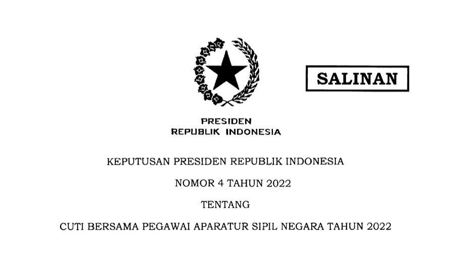 Presiden Terbitkan Keppres Cuti Bersama bagi ASN